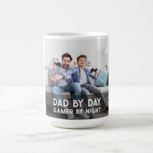 Taza De Café Papá Jugador de Día por Hijo de Noche y Día del Pa