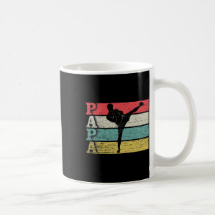 Taza De Café Papa Kickboxing Vintage Retro Silueta de Kickbox F
