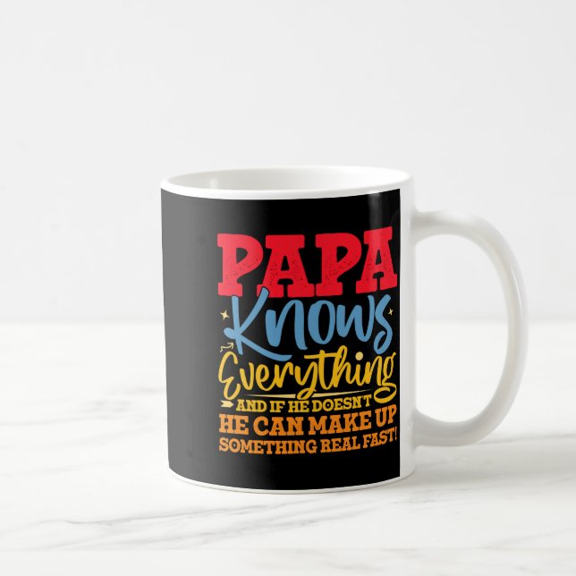 Taza De Café Papa Know Everything Fathers Day Cool Father Funny (Derecha)