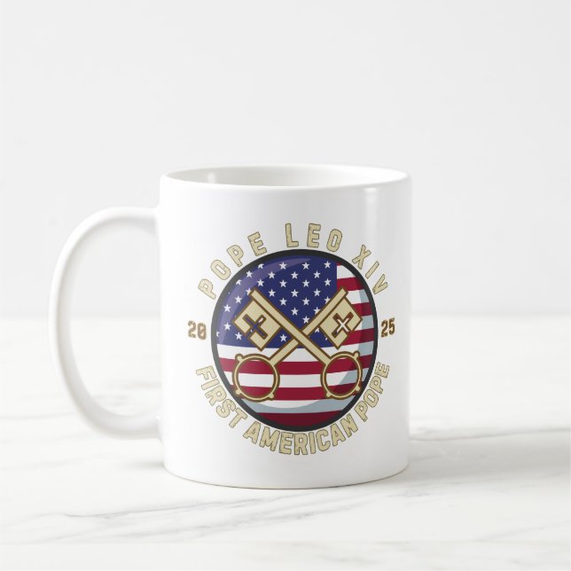 Taza De Café Papa León XIV, Histórico Primer Papa Norteamerican (Izquierda)