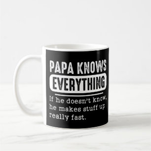 Taza De Café Papá lo sabe todo si no sabe que hace