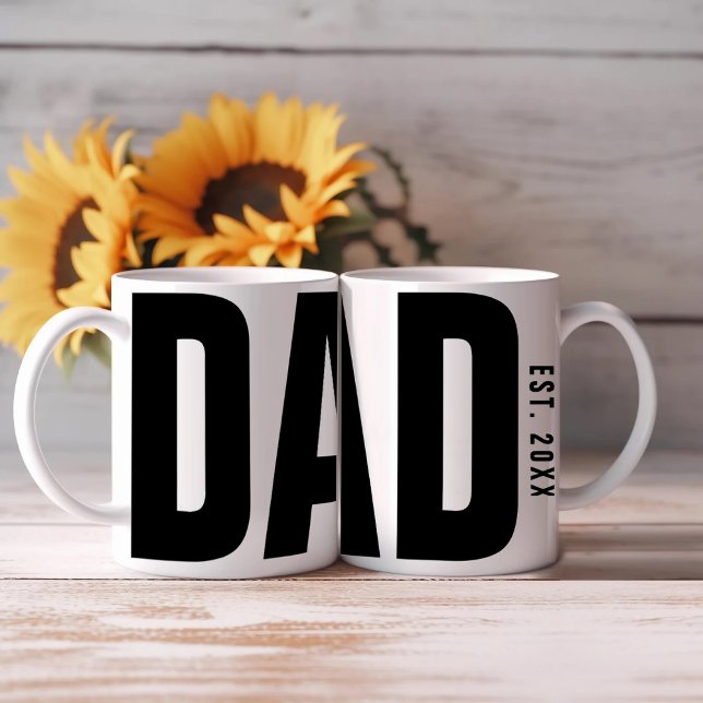 Taza De Café Papá moderno Gran tipografía Personalizado del Día (Subido por el creador)