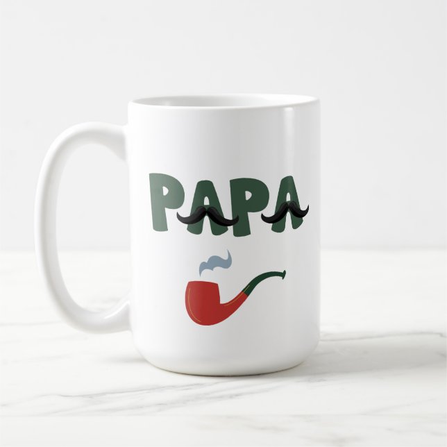 Taza De Café Papa mustache funny fathers day  (Izquierda)