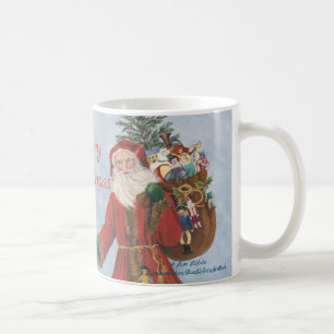 Taza De Café Papá, Navidad, caña y regalos con nieve 