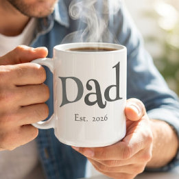 Taza De Café Papá Negro Establecido Nuevo Papá Simple y Negrita