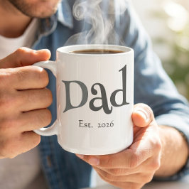 Taza De Café Papá Negro Establecido Nuevo Papá Simple y Negrita