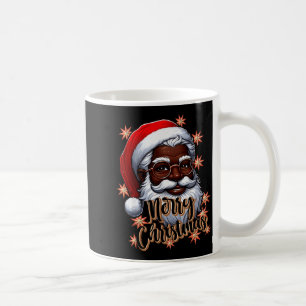 Taza De Café Papá Noel Afroamericano Pijama de Navidad Negro X-