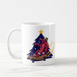 Taza De Café Papá Noel Astronauta Con Monopatín