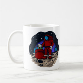 Taza De Café Papá Noel Astronauta Con Regalo