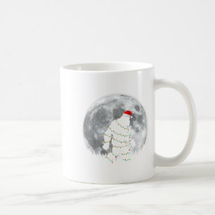 Taza De Café Papá Noel Bigfoot Divertido Luces de Navidad Luna 