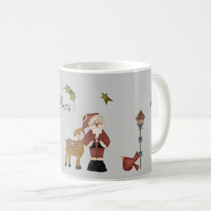 Taza De Café Papá Noel Caprichoso en Escenario Navideño