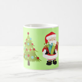 Taza De Café Papá Noel con regalos y árbol de Navidad