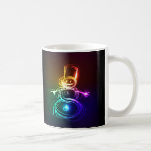 Taza De Café Papá Noel de neón y muñeco de nieve