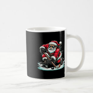 Taza De Café Papá Noel Divertido Jugando Amantes de Hockey sobr