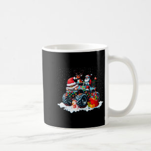 Taza De Café Papá Noel Divertido Montando Camión Rojo Monstruos