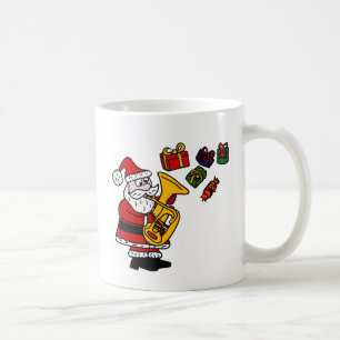 Taza De Café Papá Noel divertido que juega arte del navidad de