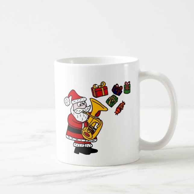 Taza De Café Papá Noel divertido que juega arte del navidad de (Derecha)
