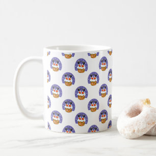Taza De Café Papá Noel en chimenea, nieve, Navidad, Año Nuevo