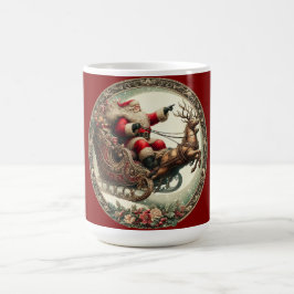 Taza De Café Papá Noel en trineo y renos