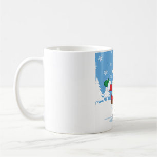 Taza De Café Papá Noel en una escena invernal nevada