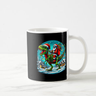 Taza De Café Papá Noel esqueleto montando dinosaurio T Rex Navi