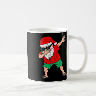 Taza De Café Papá Noel haciendo dab Navidad en julio verano Nav