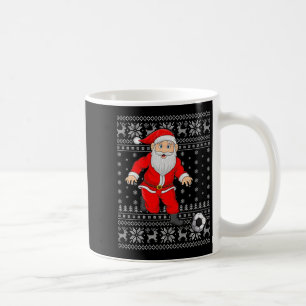 Taza De Café Papá Noel jugando fútbol balompié sudaderas feas d