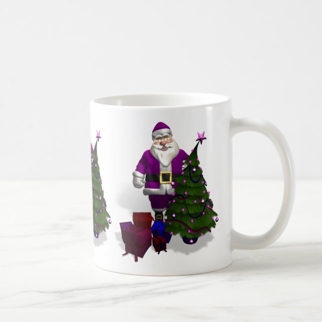 Taza De Café Papá Noel morado (Derecha)