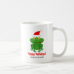 Taza De Café Papá Noel rana divertida caricatura Navidad person