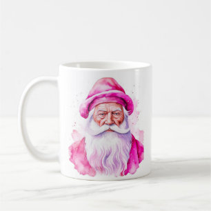 Taza De Café Papá Noel Rosa Personalizado y Navidad de Muñeco d