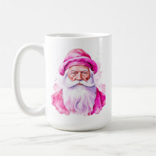 Taza De Café Papá Noel Rosa Personalizado y Navidad de Muñeco d