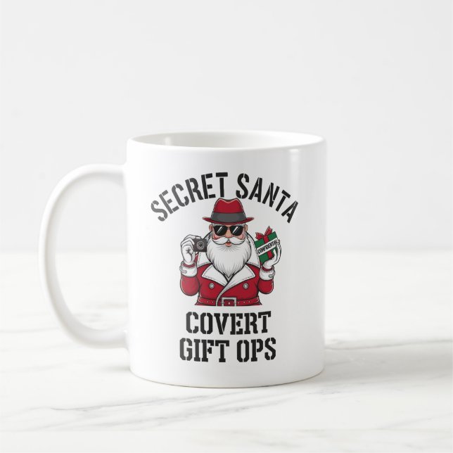 Taza De Café Papá Noel secreto: 🎅 de regalo cubierto 🕵️ (Izquierda)