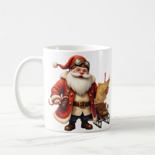 Taza De Café Papá Noel Steampunk – Aventura Navideña Vintage