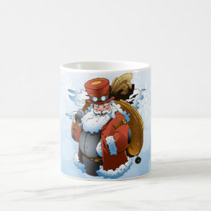 Taza De Café Papá Noel Steampunk Navidad Estilo Vintage