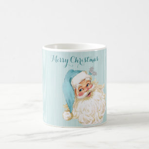 Taza De Café Papá Noel Victoriano Vintage Turquesa