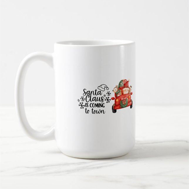 Taza De Café Papá Noel viene a la ciudad (Izquierda)