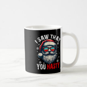 Taza De Café Papá Noel Vio Que La Perfecta Santa Vi Que