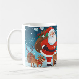 Taza De Café Papá Noel y los renos