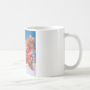 Taza De Café Papá Noel y su reno poderoso