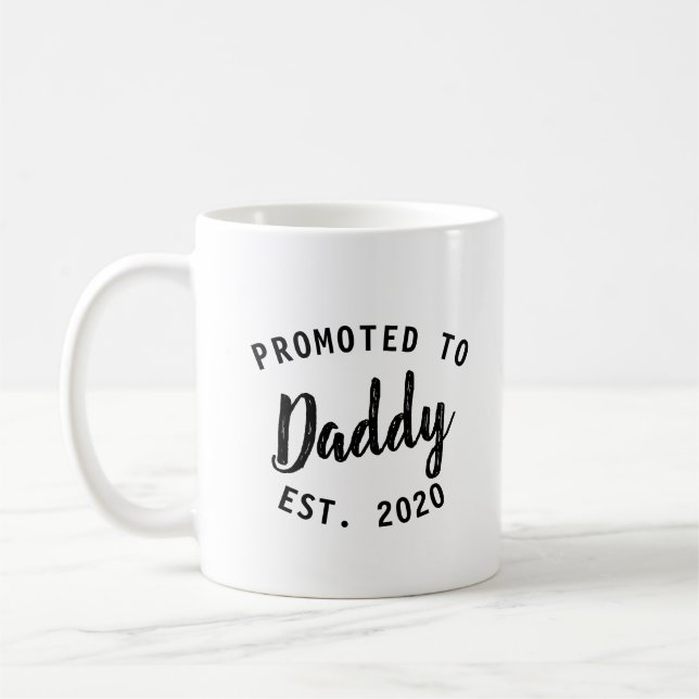 Taza De Café Papá nuevo ascendido a papá padre regalo simple (Izquierda)