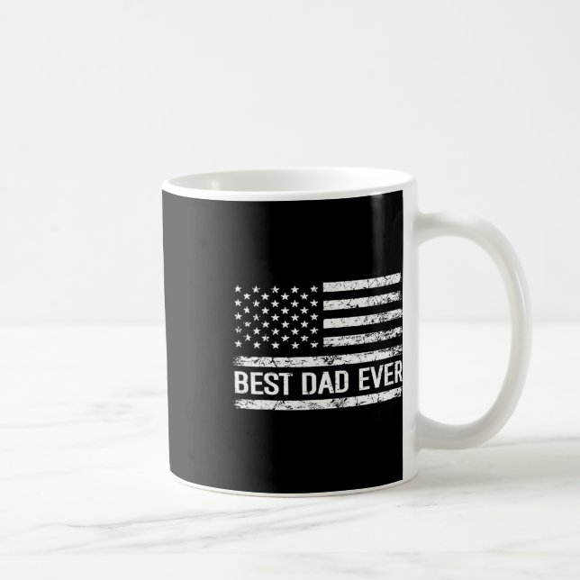 Taza De Café Papá Nunca Con La Bandera Estadounidense Regalo Ho (Derecha)