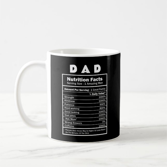 Taza De Café Papá Nutrición Hecho Nombre personalizado Mug (Izquierda)
