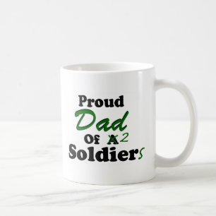Taza De Café Papá orgulloso de 2 soldados