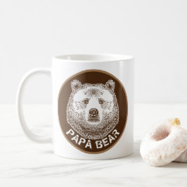 Taza De Café Papa Oso, Ilustracion de mano dibujada