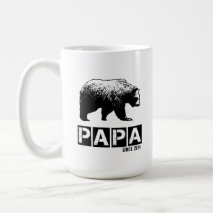 Taza De Café Papa Oso para Papá 2014, Negro Grunge
