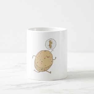 Taza De Café Papa Patata Divertida y Bonita Corriendo by somoh