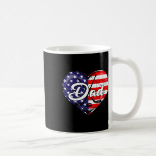 Taza De Café Papá Patriótico de Hockey Americano Corazón Bander