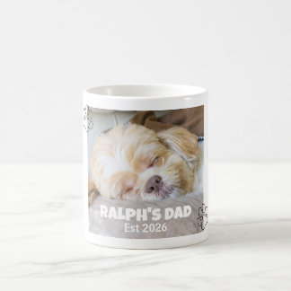 Taza De Café Papá Perro Foto Personalizada Nombre
