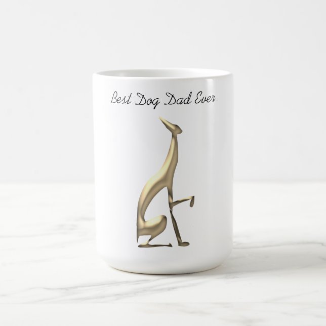 Taza De Café Papá Perro Galgo Dorado Simple (Centro)