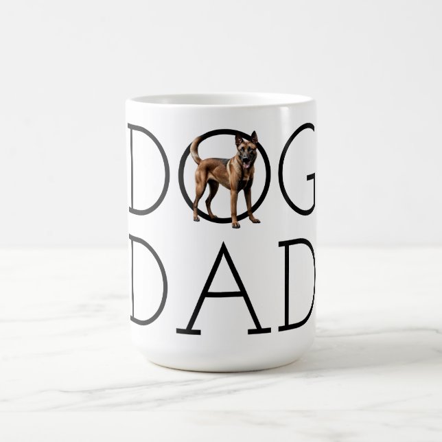Taza De Café Papá Perro Malinois Belga (Centro)